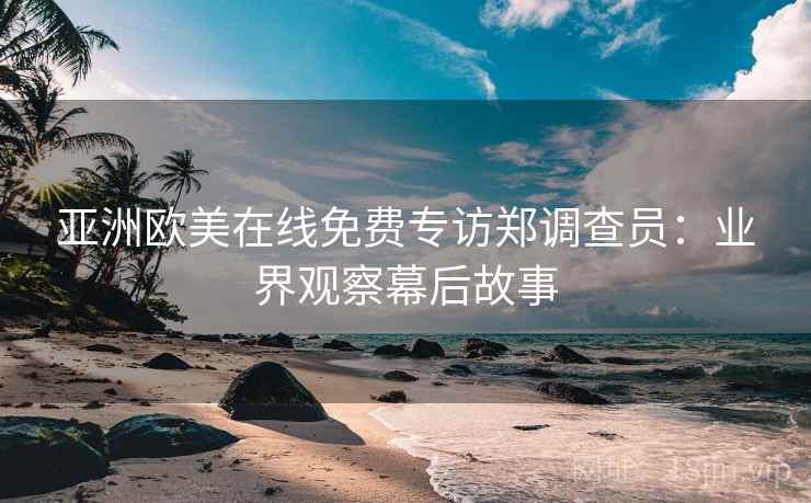 亚洲欧美在线免费专访郑调查员：业界观察幕后故事